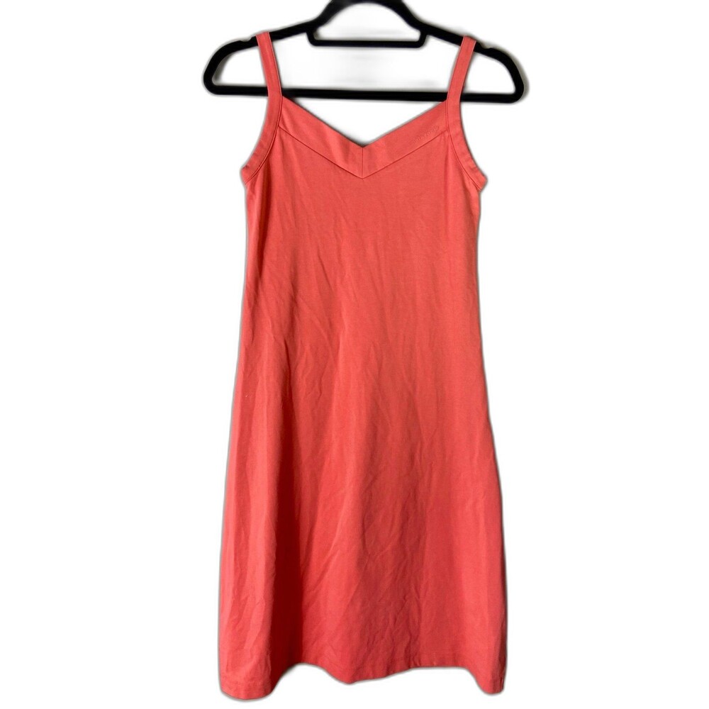 Patagonia Amber Dawn Dress Coral Pink Organic Cotton V-Neck Shelf Bra Womens XS - Picture 3 of 4